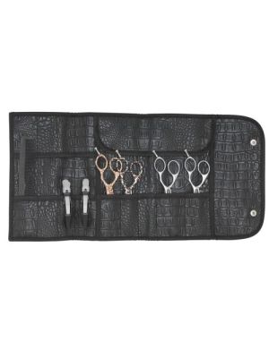MULTI TOLL ROLL ZWARTE ETUI IN MATTE KROKO