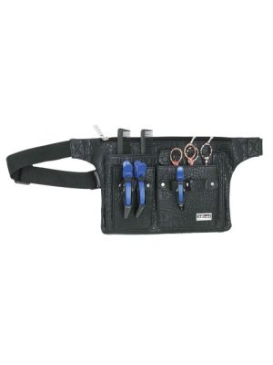 BELT 3 ZWARTE HOLSTERCEINTUUR IN MATTE KROKO VR 3 SCHAREN