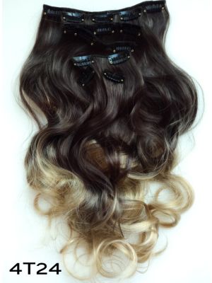 OMBRE CLIP-IN HAIREXTENSIONS 50CM WAVY / 4T24