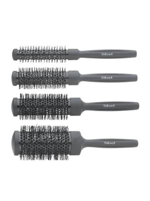 SIBEL THERMISCHE 4-DELIGE BORSTEL SET - ROUND KIT ZWART