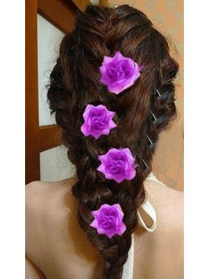 CLIP-IN FLOWER EXTENSION 5 ROOSJES VIOLET