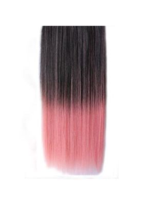 CLIP IN HAIREXTENSIONS STRAIGHT / DIP DYE BROWN TO PINK