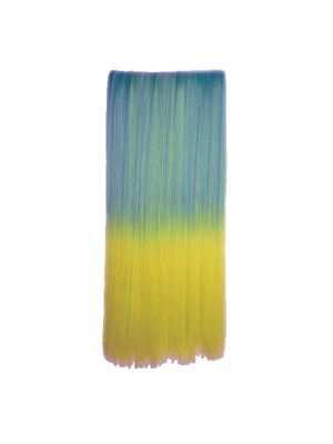 CLIP IN HAIREXTENSIONS STRAIGHT / DIP DYE GREEN TO VANILLA