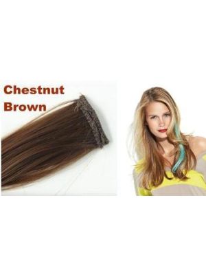 FIBRE HAIREXTENSION CLIP IN CHESTNUT BROWN