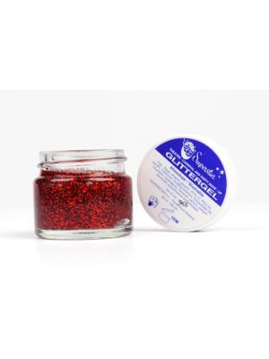 SUPERSTAR GLITTER GEL POT 15ML / ROOD