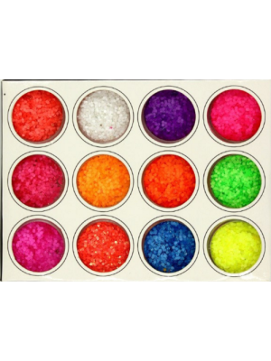 SET DAZZLING DOTS FLUO GLITTER MIX 12 POTJES