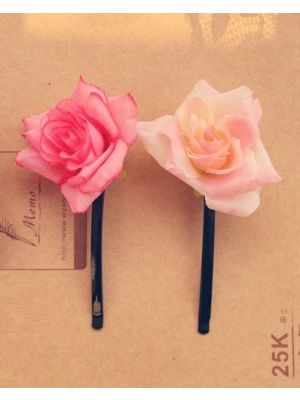 ROOSJE OP SCHUIFSPELD DONKER ROZE / 2 STUKS