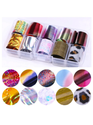 NAGEL FOLIE SET 10 ROLLETJES / KLEUR 10