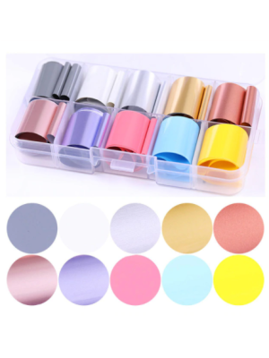 NAGEL FOLIE SET 10 ROLLETJES / KLEUR 12