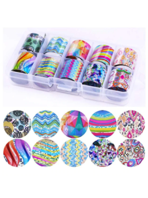 NAGEL FOLIE SET 10 ROLLETJES / KLEUR 7