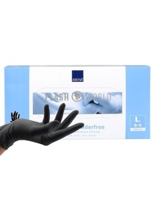 ABENA HANDSCHOENEN NITRIL POEDERVRIJ MAAT L - ZWART 100 st.