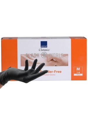 ABENA HANDSCHOENEN NITRIL POEDERVRIJ MAAT M - ZWART 100 st.