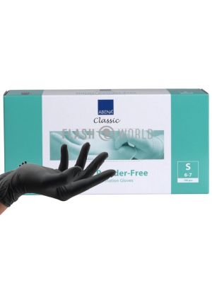 ABENA HANDSCHOENEN NITRIL POEDERVRIJ MAAT S - ZWART 100 st.