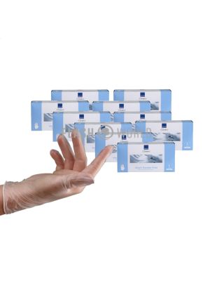 10x ABENA HANDSCHOENEN VINYL POEDERVRIJ MAAT L - TRANSPARANT 100 st.