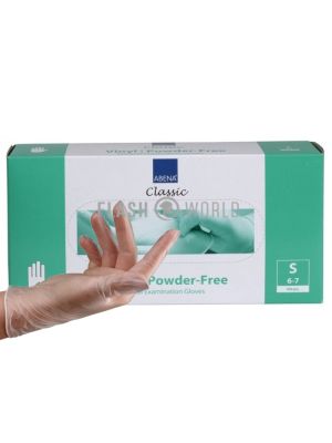 ABENA HANDSCHOENEN VINYL POEDERVRIJ MAAT S - TRANSPARANT 100 st.