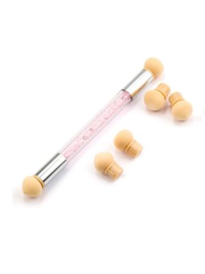 DUBBELZIJDIGE SPONS BRUSH PINK + 4 REFILL