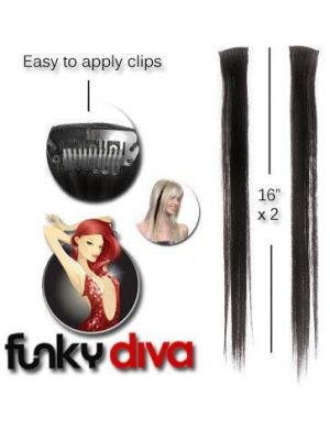 Hairaisers Funky Diva Clip In Extensions / Black