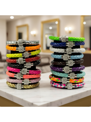 GIFT: GEVLOCHTEN ARMBANDEN SHAMBALLA  / 24 STUKS