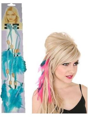 TWEE HAARKLEMMEN MET VEREN BLAUW / 10 STUKS