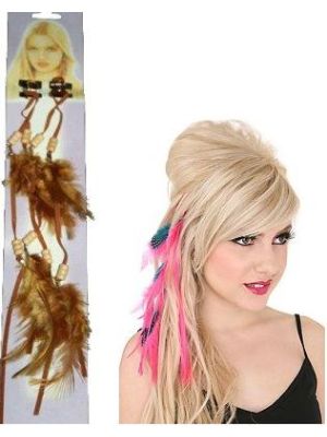 TWEE HAARKLEMMEN MET VEREN BRUIN / 10 STUKS
