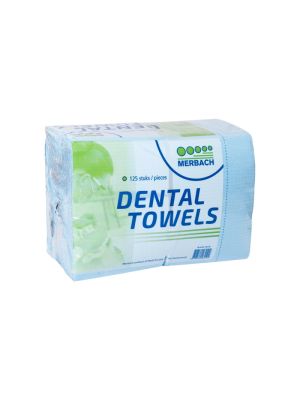 MERBACH DENTAL TOWELS 3-LAAGS 125 STUKS BLAUW