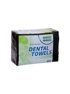 MERBACH DENTAL TOWELS 3-LAAGS 125 STUKS ZWART