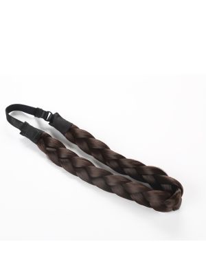 VLECHT HAARBAND 2,5 CM BREED / DONKER BRUIN