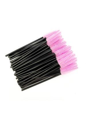 WIMPER / WENKBRAUWBORSTELTJES 25 STUKS ROZE