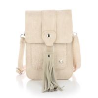 TELEFOONTASJE KROKO PRINT EN KWAST BEIGE